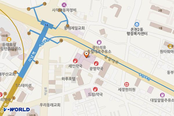 광혜병원 위치 지도 — 부산광역시 동래구 충렬대로 96