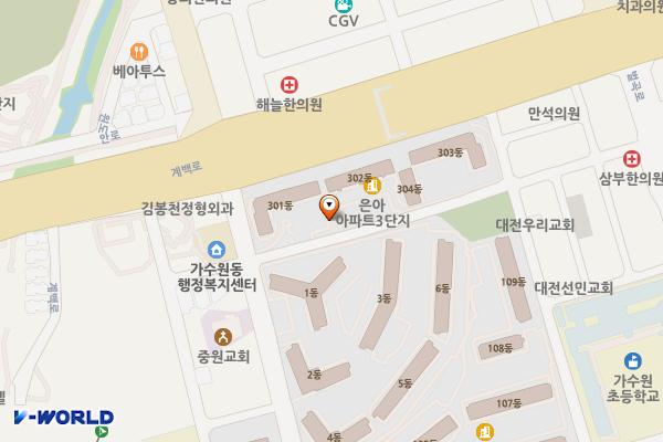 벌곡로1379번길 노상주차장 위치 지도 — 대전광역시 서구 가수원로 106