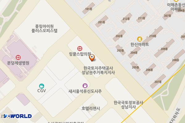 엘아이지아큐버 위치 지도 — 경기도 성남시 분당구 서현로 190