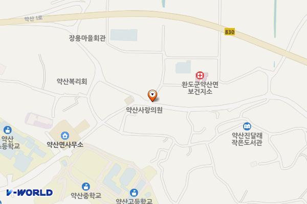 완도 하나로마트버스승강장 위치 지도 — 전남광주통합특별시 완도군 약산면 약산로 385