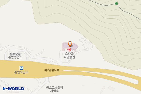 효다움요양병원 위치 지도 — 전남광주통합특별시 남구 송암로98번길 36-10