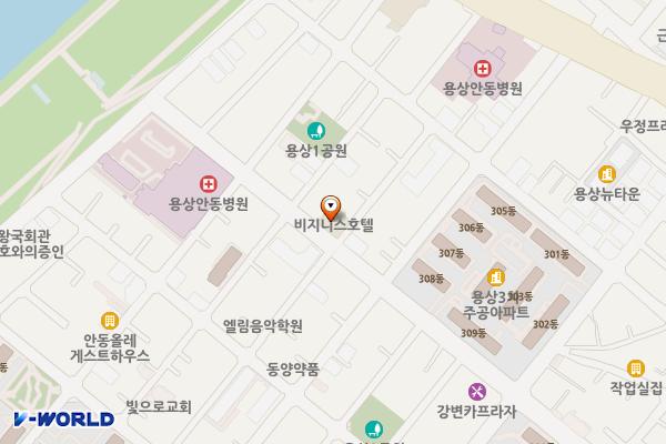 안동비즈니스모텔 위치 지도 — 경상북도 안동시 전거리2길 37