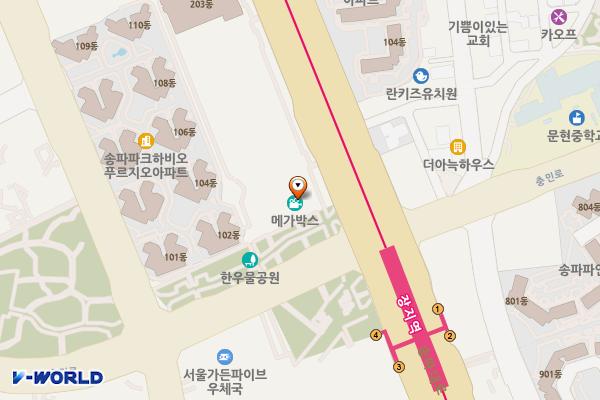 송파하비오푸르지오오피스텔 위치 지도 — 서울특별시 송파구 송파대로 111