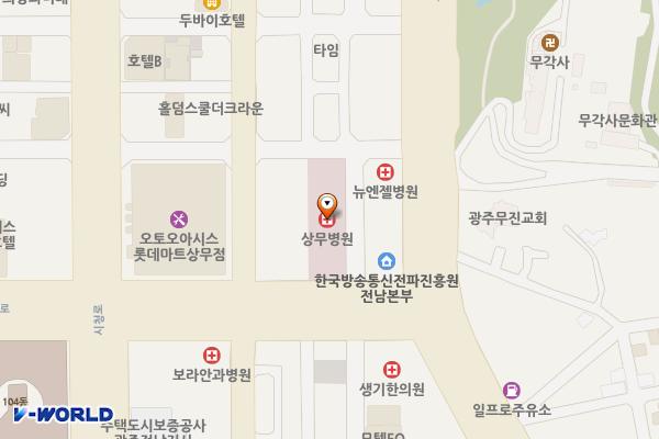 광주상무병원 위치 지도 — 전남광주통합특별시 서구 상무자유로 181-5
