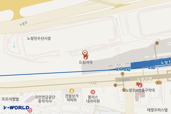 노량진드림스퀘어 위치 지도 — 서울특별시 동작구 노들로2길 7