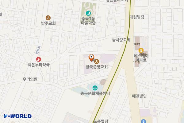 한국중앙교회 위치 지도 — 서울특별시 광진구 능동로 447