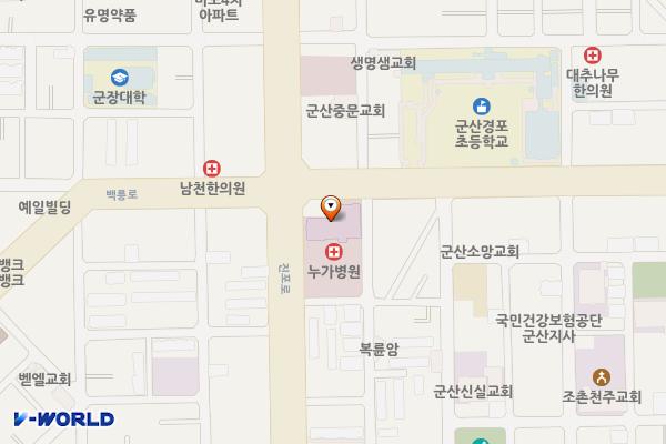 성하의료재단 누가병원 위치 지도 — 전북특별자치도 군산시 백릉로 70