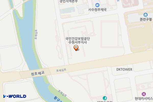 한국노총조합총연맹경기도 위치 지도 — 경기도 수원시 권선구 호매실로 46-16