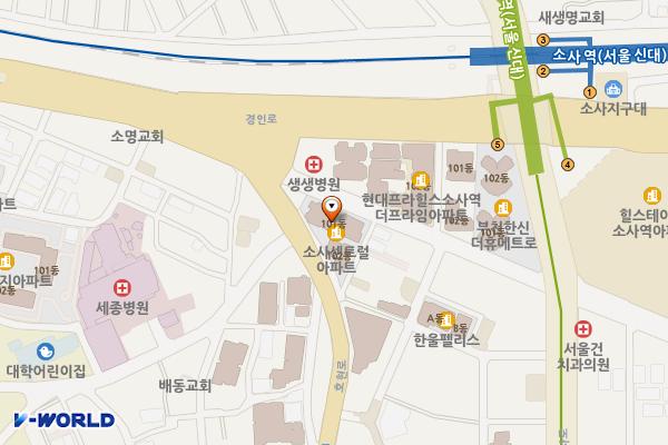 부천소사센트럴단지관리단 위치 지도 — 경기도 부천시 소사구 호현로 488