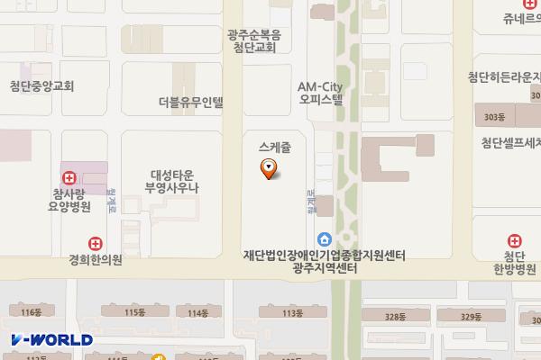 아크레타첨단 위치 지도 — 전남광주통합특별시 광산구 임방울대로800번길 71