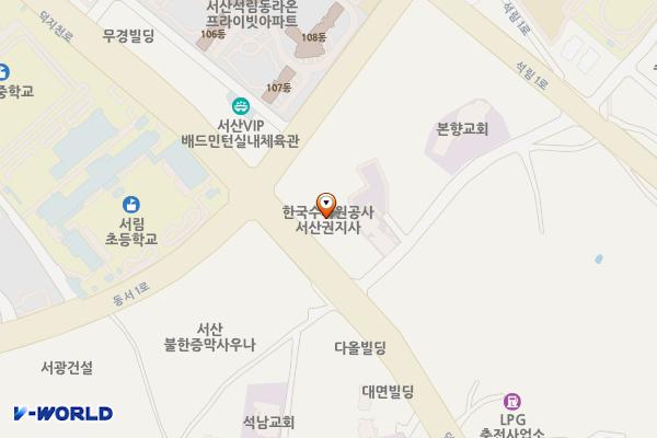 한국수자원공사 서산권지사 위치 지도 — 충청남도 서산시 덕지천로 119