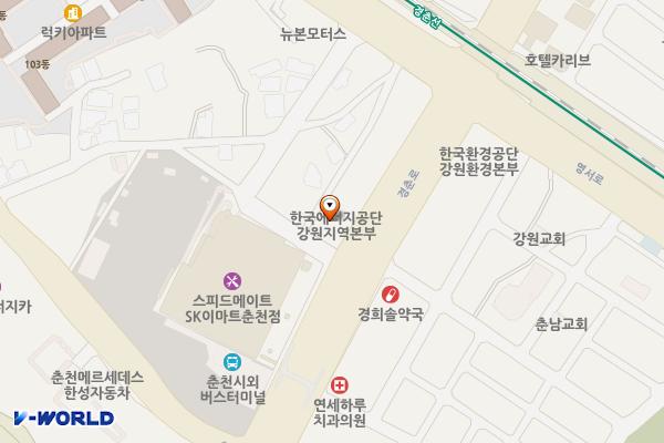 새마을금고중앙회 강원지역본부 위치 지도 — 강원특별자치도 춘천시 경춘로 2357