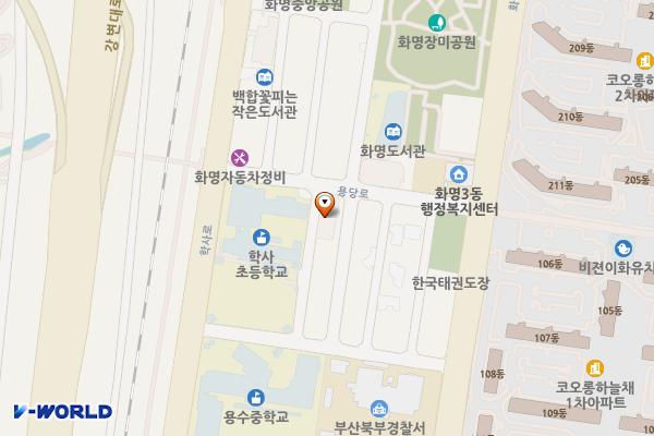 포도원교회 화명성전 위치 지도 — 부산광역시 북구 용당로 13