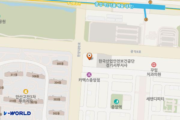 안산밀레니엄프라자 위치 지도 — 경기도 안산시 단원구 광덕4로 220
