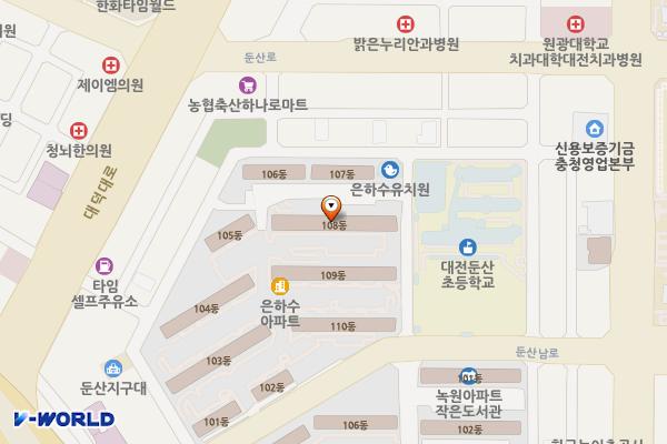 둔산남로9번길 노상주차장 위치 지도 — 대전광역시 서구 둔산남로 15