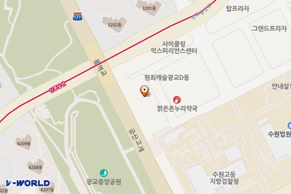 광교스마트법조프라자 지상8층 위치 지도 — 경기도 수원시 영통구 광교중앙로248번길 40