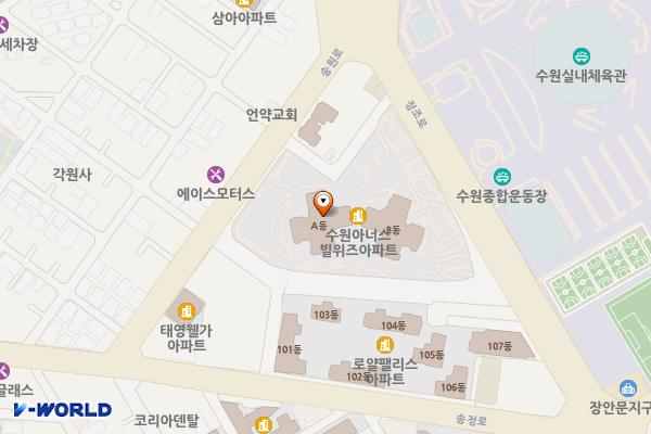 수원아너스빌위즈상가 위치 지도 — 경기도 수원시 장안구 송원로 20