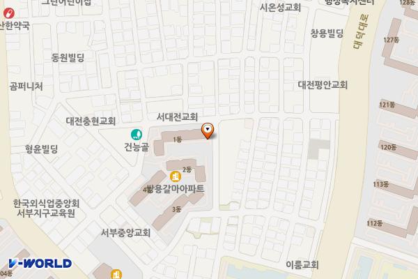 대덕대로127번길 노상주차장 위치 지도 — 대전광역시 서구 갈마로 103번길 36