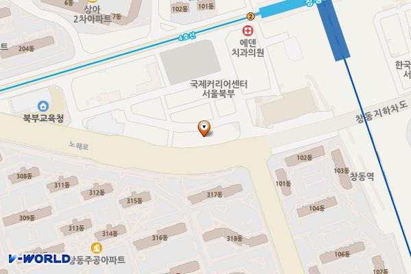 창동신원리베르텔 위치 지도 — 서울특별시 도봉구 노해로 341