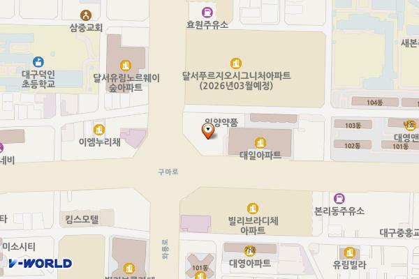 주식회사청명건설 위치 지도 — 대구광역시 달서구 구마로 89