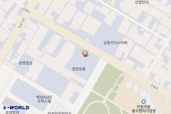 인천엔아이씨지식산업센터 위치 지도 — 인천광역시 남동구 은봉로 52