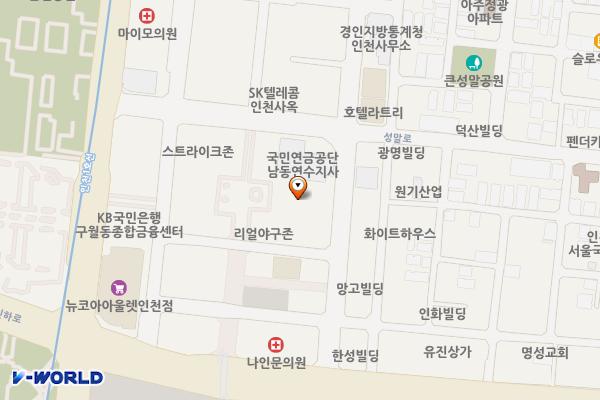 인천새롬노빌리안1차 위치 지도 — 인천광역시 남동구 인하로 497-28