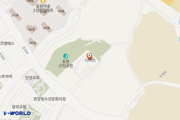 주식회사디어스세다 위치 지도 — 경기도 안양시 동안구 동편로 54-11
