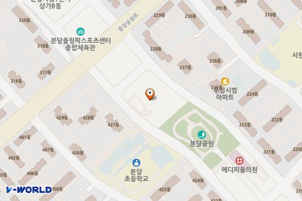 분당현대근린상가 위치 지도 — 경기도 성남시 분당구 중앙공원로40번길 8