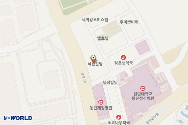 석진파아란오피스텔 위치 지도 — 경기도 화성시 삼성1로 150