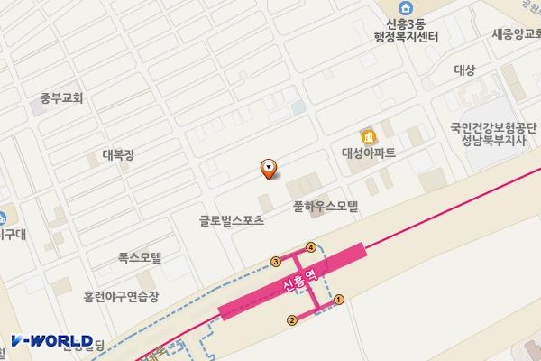 렉스타워1차 위치 지도 — 경기도 성남시 수정구 공원로339번길 33