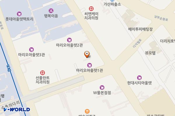 마리오아울렛1관 위치 지도 — 서울특별시 금천구 디지털로 185