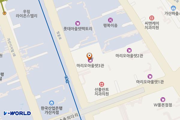 마리오아울렛3관 위치 지도 — 서울특별시 금천구 벚꽃로 266