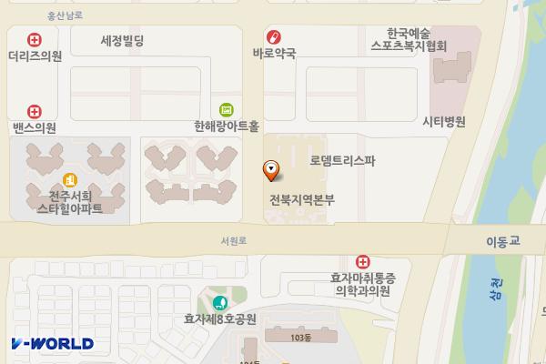 한국농어촌공사전북지역본부 위치 지도 — 전북특별자치도 전주시 완산구 서원로 137