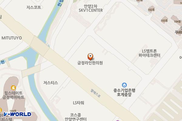 금정역2차SK타워 위치 지도 — 경기도 안양시 동안구 엘에스로 136