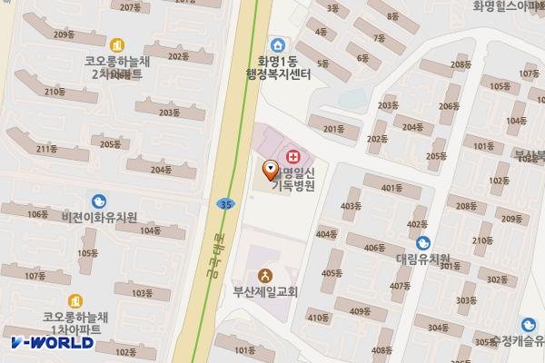 하이프라자 화명점 위치 지도 — 부산광역시 북구 금곡대로 260