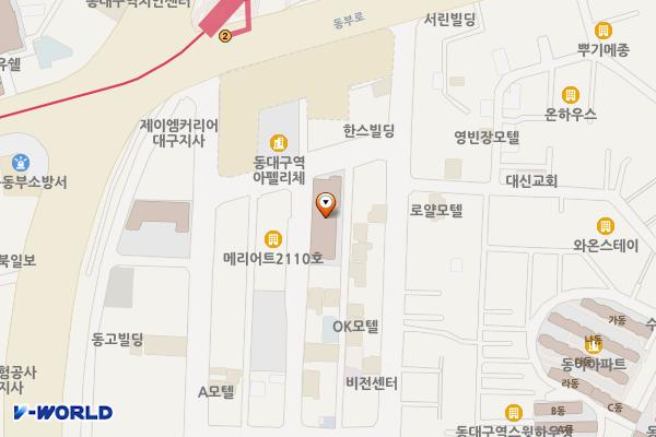 대구부띠끄시티테라스3차오피스텔 위치 지도 — 대구광역시 동구 동부로26길 5