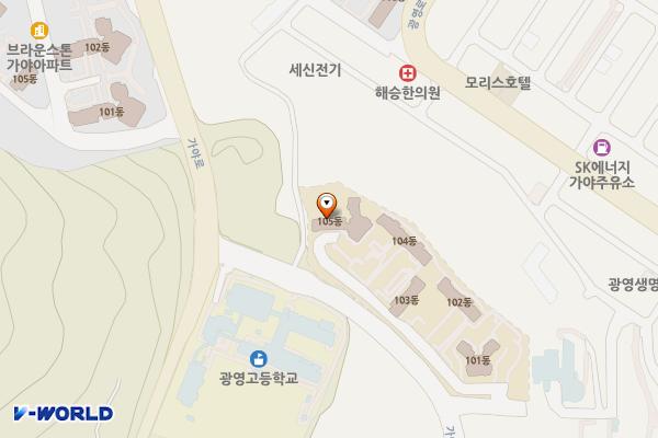 가야산한라비발디프리미어 위치 지도 — 전남광주통합특별시 광양시 가야로 322-25