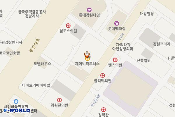 상남큐비메종드테라스 위치 지도 — 경상남도 창원시 성산구 상남로 107