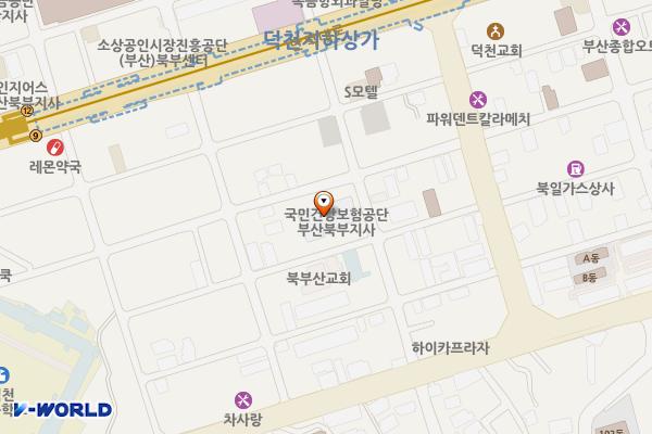 건강보험관리공단 부산울산경남지역본부 위치 지도 — 부산광역시 북구 만덕대로40번길 26