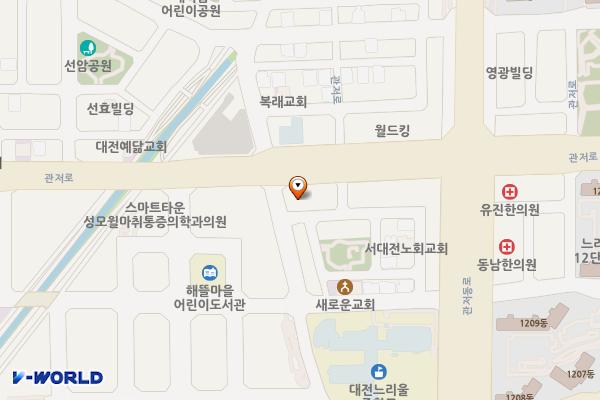 관저제2공한지무료주차장 위치 지도 — 대전광역시 서구 관저동 1343