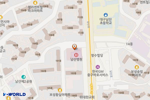 대구남산병원 위치 지도 — 대구광역시 중구 남산로13길 9