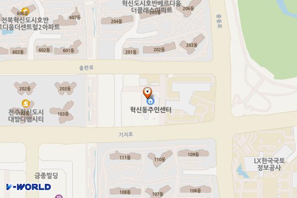 혁신동주민센터 위치 지도 — 전북특별자치도 전주시 덕진구 기지로 95