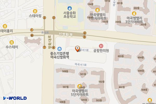 신방화역 로봇충전소 위치 지도 — 서울특별시 강서구 마곡서1로 111-12