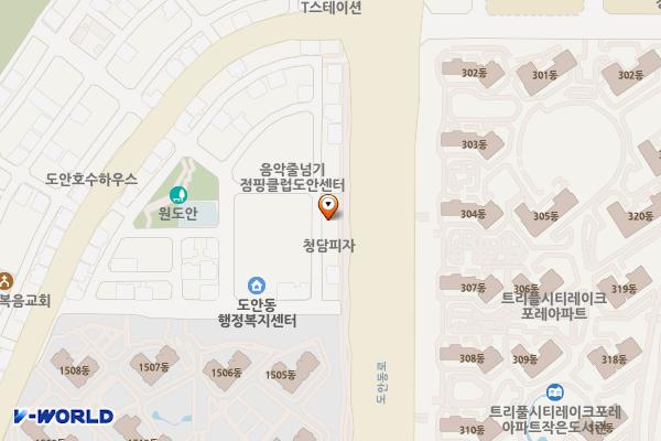 도안제2공한지무료주차장 위치 지도 — 대전광역시 서구 도안동 1088