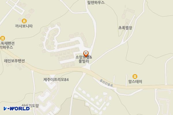 풀빌라소랑 위치 지도 — 제주특별자치도 제주시 조천읍 곱은달남길 218