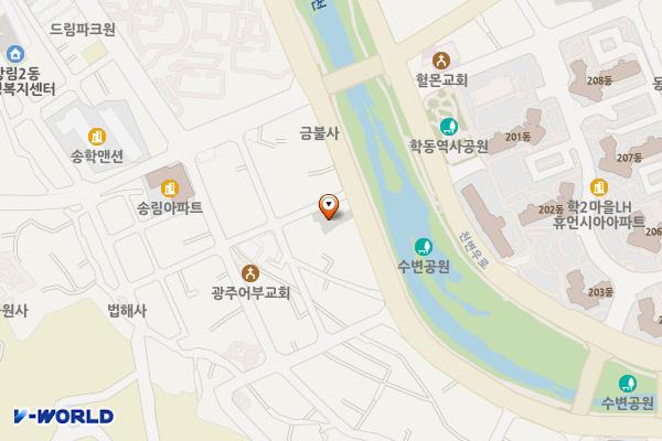 방림2동 공영주차장 위치 지도 — 전남광주통합특별시 남구 방림동 2-53