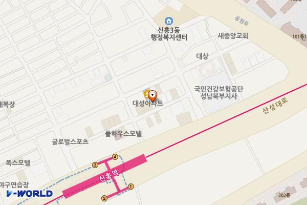 에뜨롬성남 위치 지도 — 경기도 성남시 수정구 산성대로283번길 6-5
