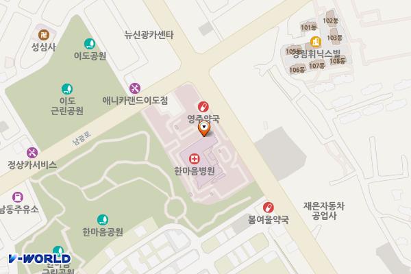 제주 한마음병원 위치 지도 — 제주특별자치도 제주시 연신로 52