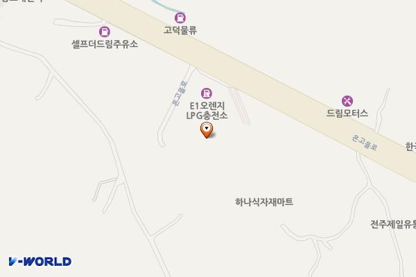 한솔교통택시차고지 위치 지도 — 전북특별자치도 전주시 덕진구 온고을로 527-9