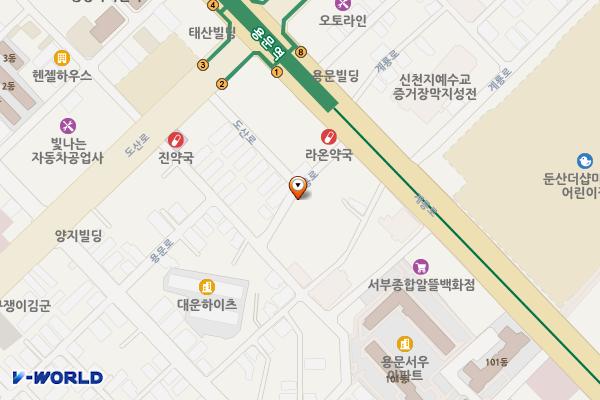 용문동 공영주차장 위치 지도 — 대전광역시 서구 용문동 256-27